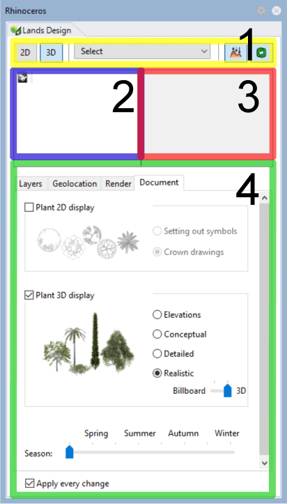 Lands Design Edit Panel.