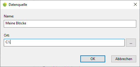 Dialogfenster Datenquellen