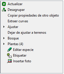 Panel de edición de Lands Design, área de edición.