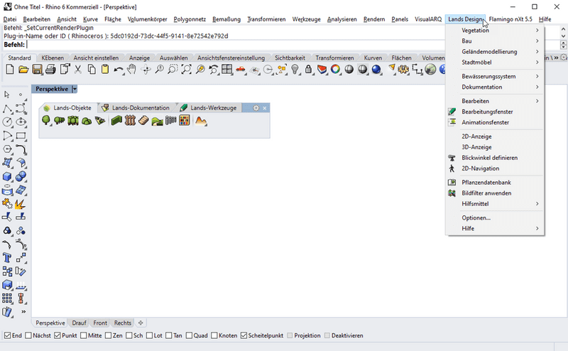 Lands Design Drop-Down-Menü.