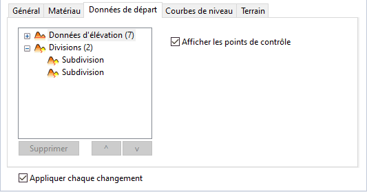 Attributs d'une division de terrain