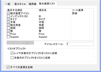 散水装置リストタブ