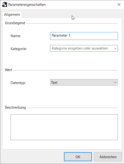 Parameter-Eigenschaftendialog