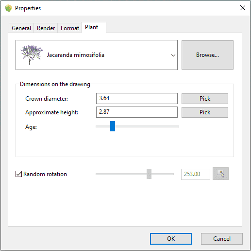 Lands Design Object Properties Dialog.