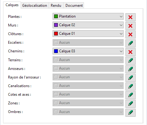 Propriétés des calques